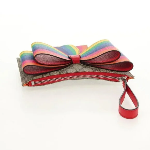 GUCCI GG Supreme Accessory Pouch PVC Beige 457233 Auth 148206V - Picture 6 of 15